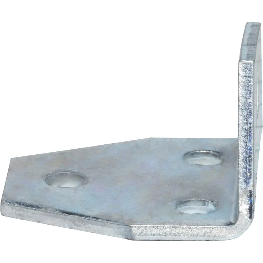 4-Hole 3-Way Gusset Corner Angle Bracket, Electro-Galvanized