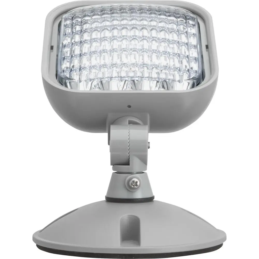 Weatherproof Square Outdoor Remote LED Emergency Light, Single Head, Gray