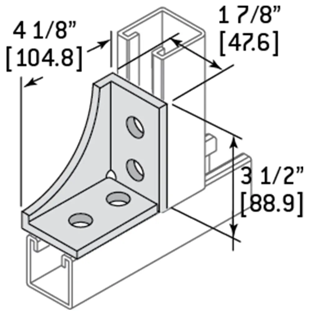 4-Hole Gusset Corner Left Angle Bracket