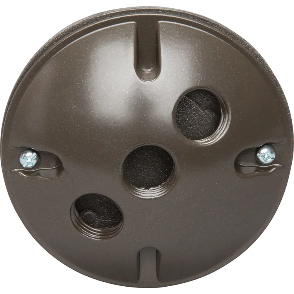 4 in. Round Weatherproof Directional Lamp Holder Cover, (3) 1/2 in., Bronze
