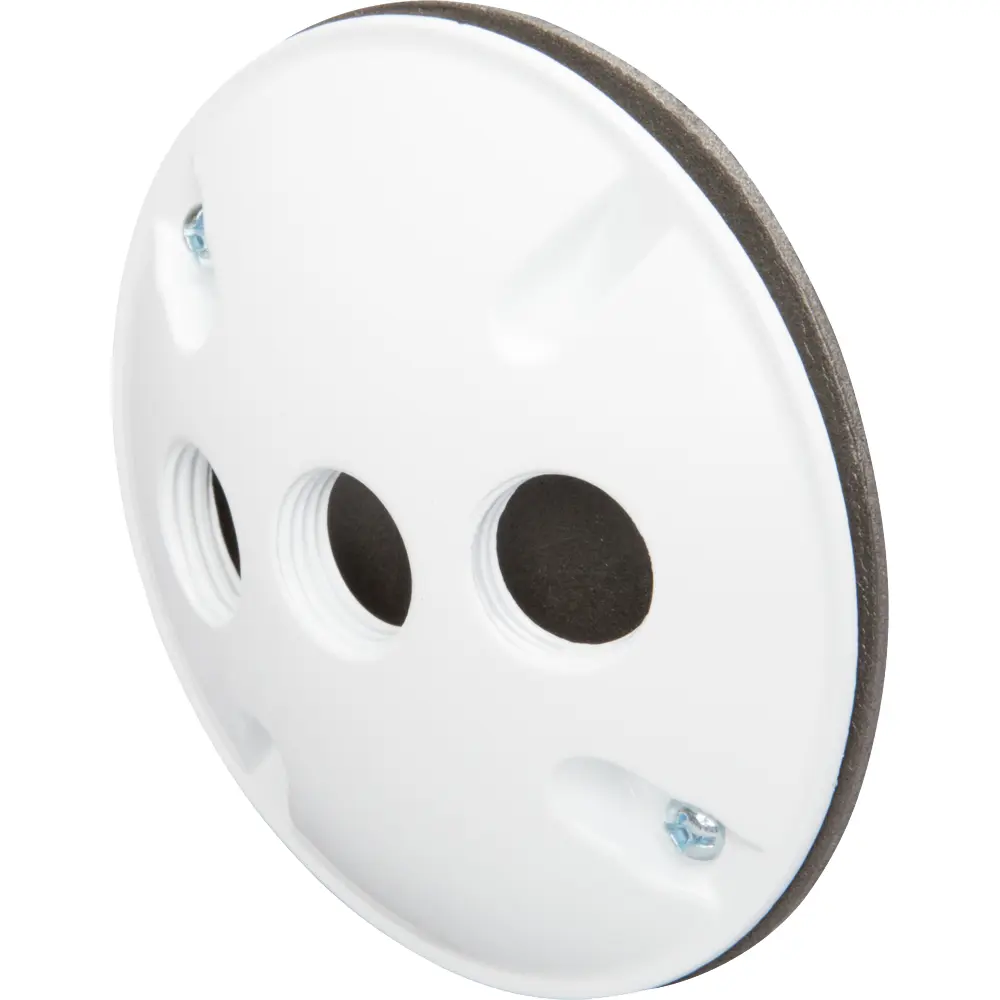 4 in. Round Weatherproof Directional Lamp Holder Cover, (3) 1/2 in., White