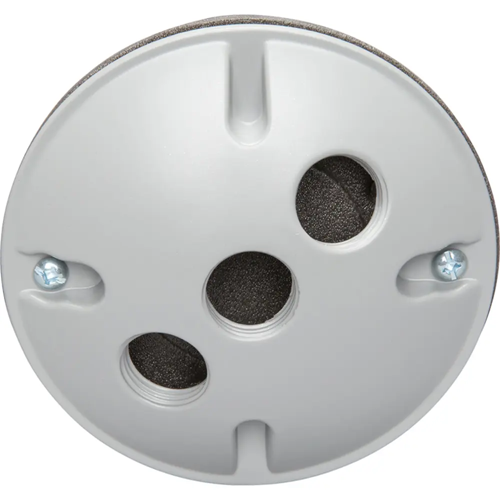 4 in. Round Weatherproof Lamp Holder Cover, (3) 1/2 in., Gray 2 4 in. Round Weatherproof Lamp Holder Cover, (3) 1/2 in., Gray