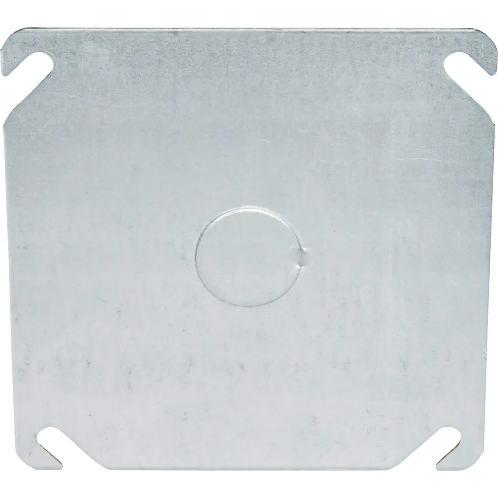 4 in. Square Flat Cover w/ 1/2 in. KO