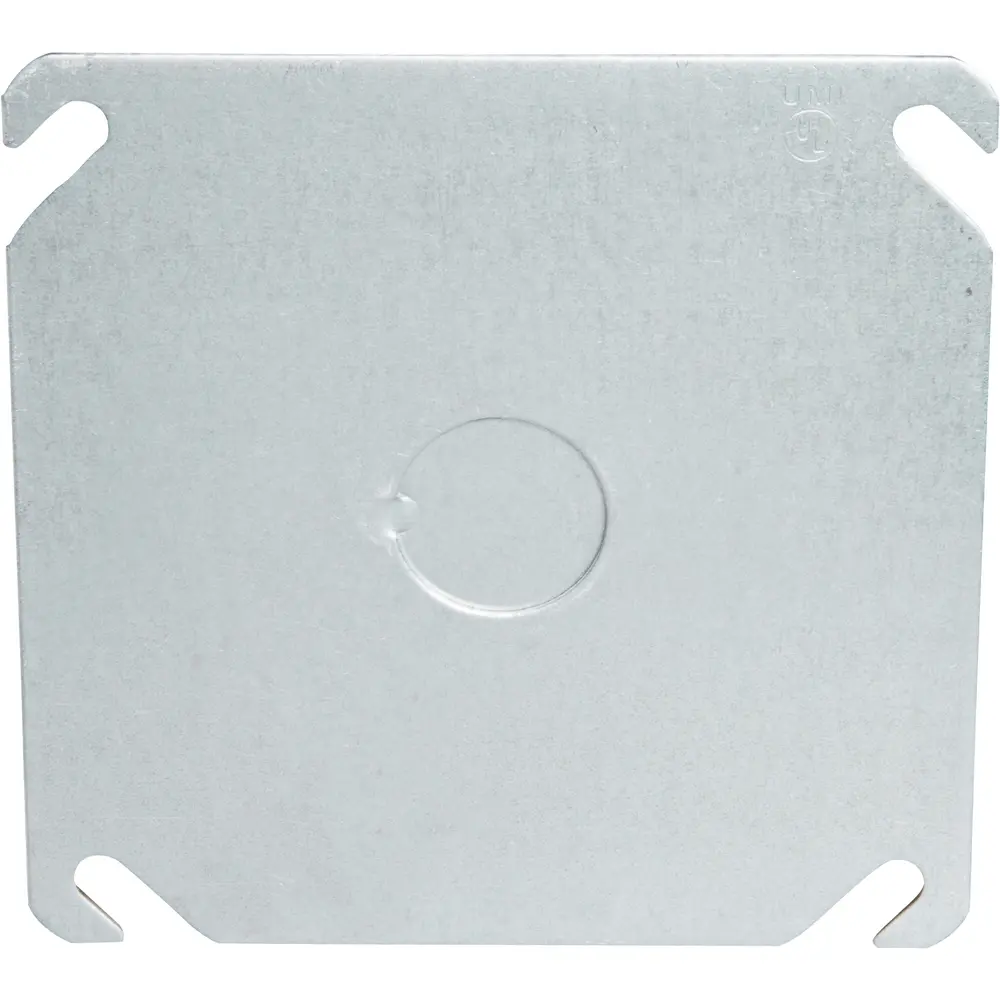 4 in. Square Flat Cover w/ 1/2 in. KO