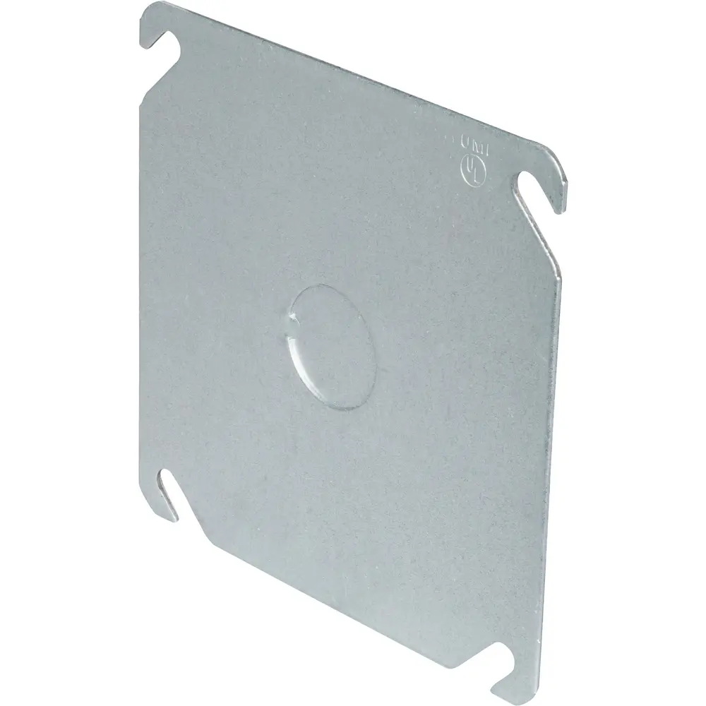 4 in. Square Flat Cover w/ 1/2 in. KO