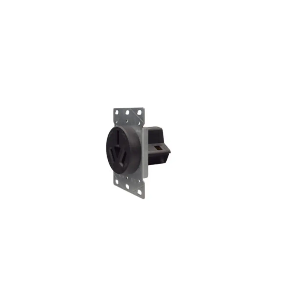 50A Flush Mount Range Outlet, 3-Pole, 4-Wire, 125/250 VAC, White