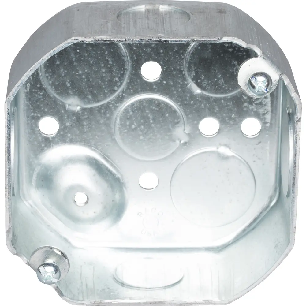 4" Octagon Box Drawn, 1/2", 3/4" KO's, 1-1/2" Deep 2 4" Octagon Box Drawn, 1/2", 3/4" KO's, 1-1/2" Deep