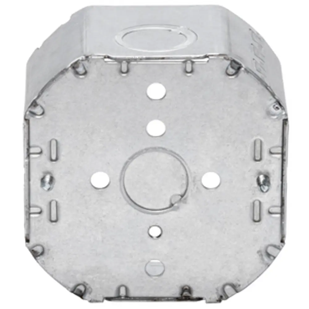 4" Octagon Box Welded w/ BX/MC Clamps, 1/2" KO's, 1-1/2" Deep