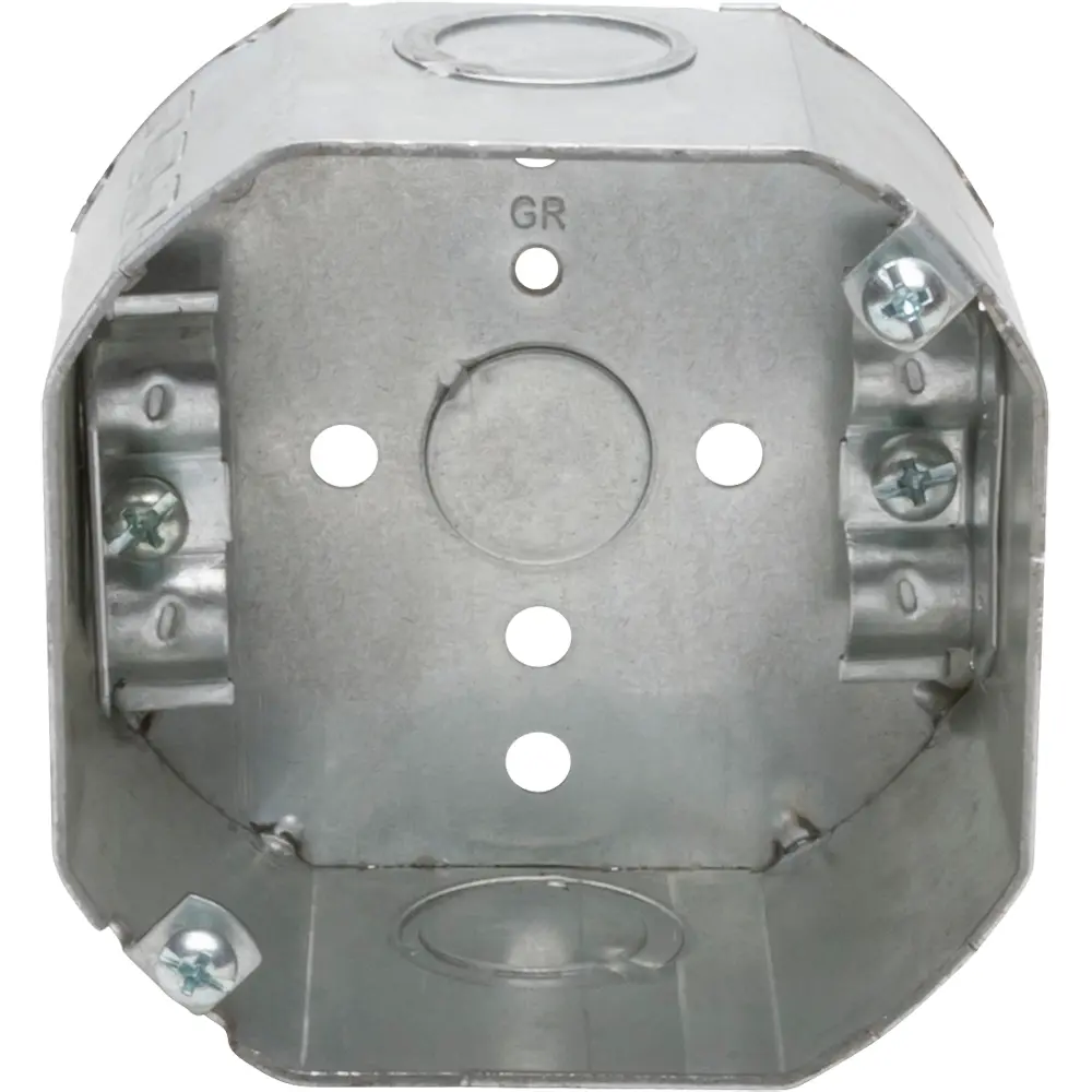 4" Octagon Box Welded w/ Non-Metallic Clamps, 1/2" KO's, 2-1/8" Deep 2 4" Octagon Box Welded w/ Non-Metallic Clamps, 1/2" KO's, 2-1/8" Deep