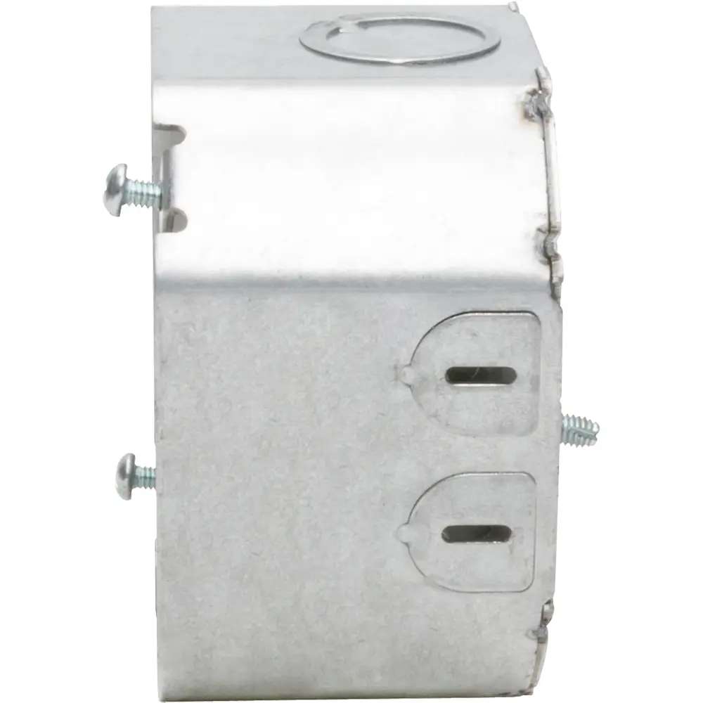 4" Octagon Box Welded w/ Non-Metallic Clamps, 1/2" KO's, 2-1/8" Deep 3 4" Octagon Box Welded w/ Non-Metallic Clamps, 1/2" KO's, 2-1/8" Deep