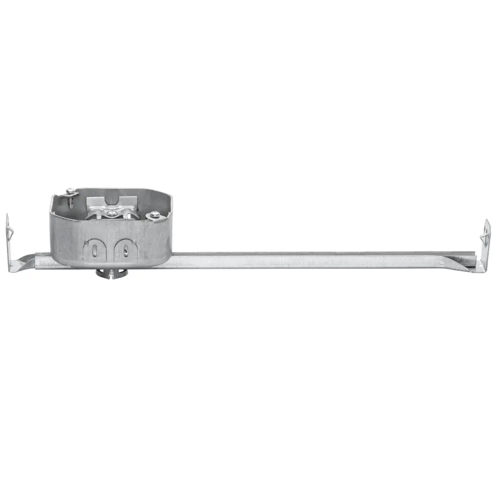 4" Octagon Box Welded w/ Non-Metallic Clamps, Adjustable Bar Hanger, 1/2" KO's, 1-1/2" Deep
