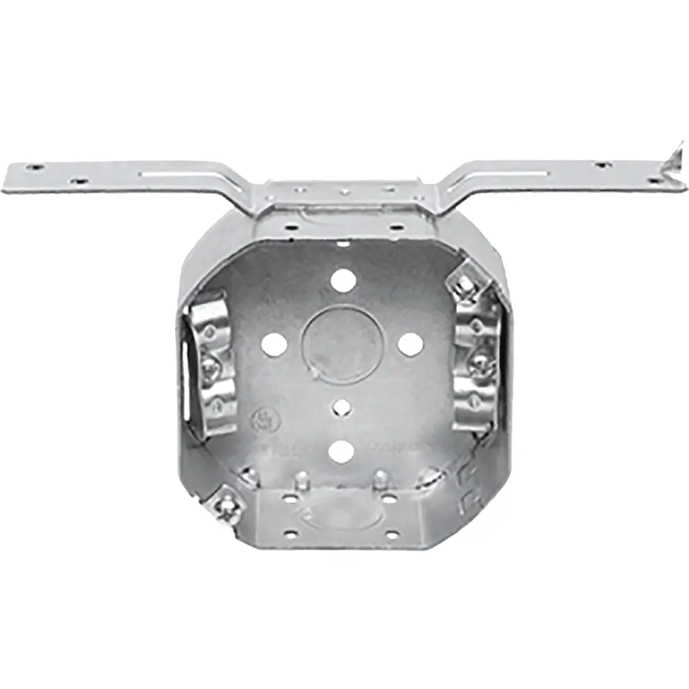 4" Octagon Box Welded w/ Non-Metallic Clamps, Flush, 1/2" KO's, 1-1/2" Deep 2 4" Octagon Box Welded w/ Non-Metallic Clamps, Flush, 1/2" KO's, 1-1/2" Deep