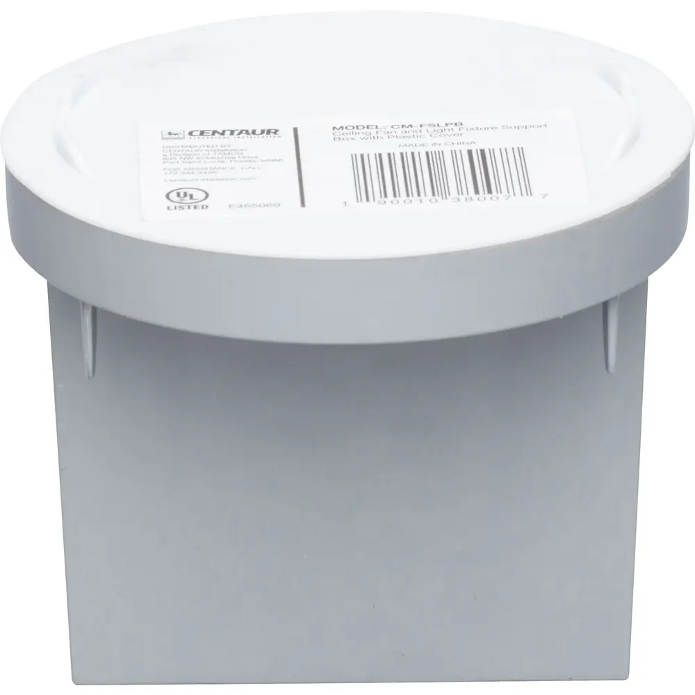 4" Plastic "L" Shaped Fan/Fixture Support Box