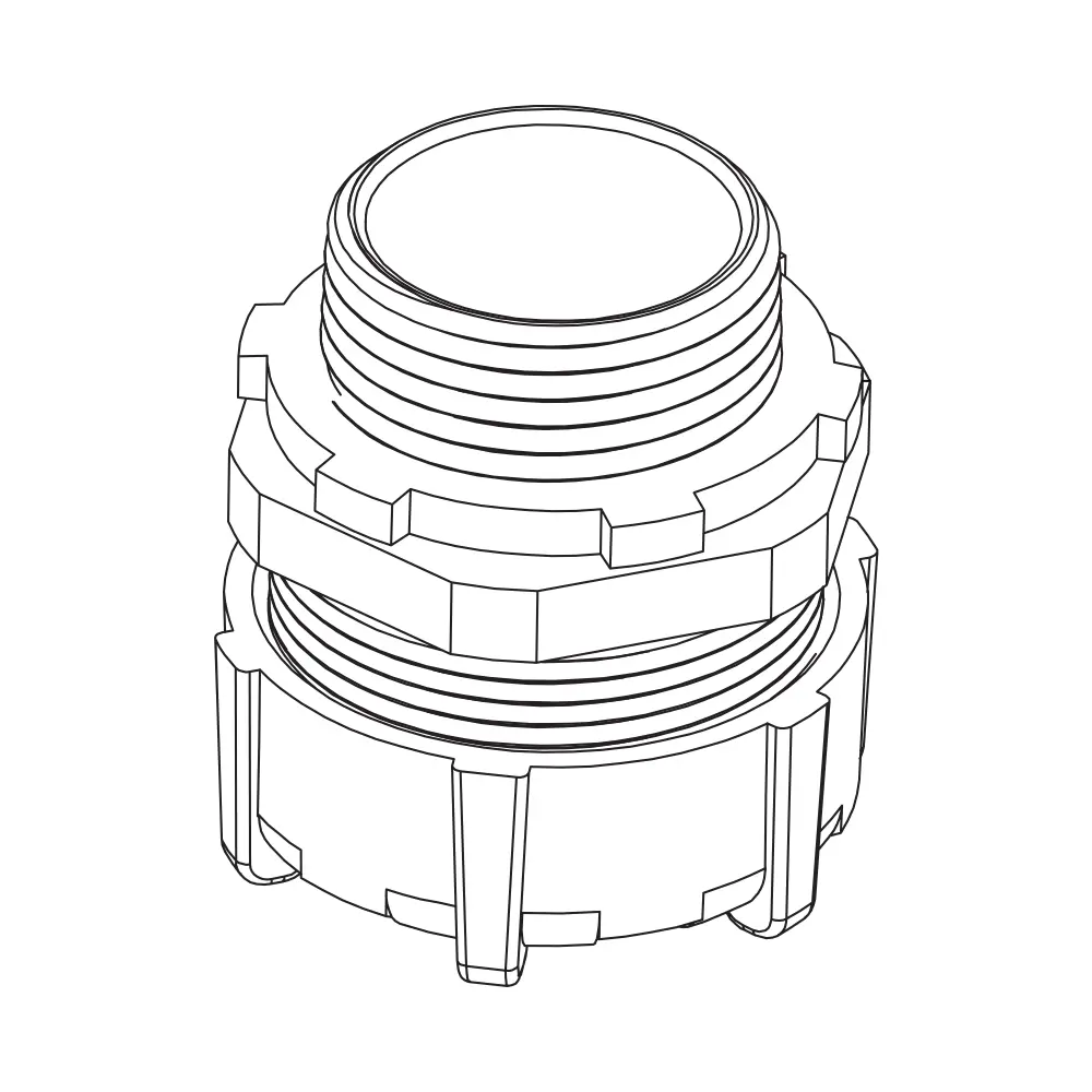4" Rigid Compression Connector, Malleable Iron