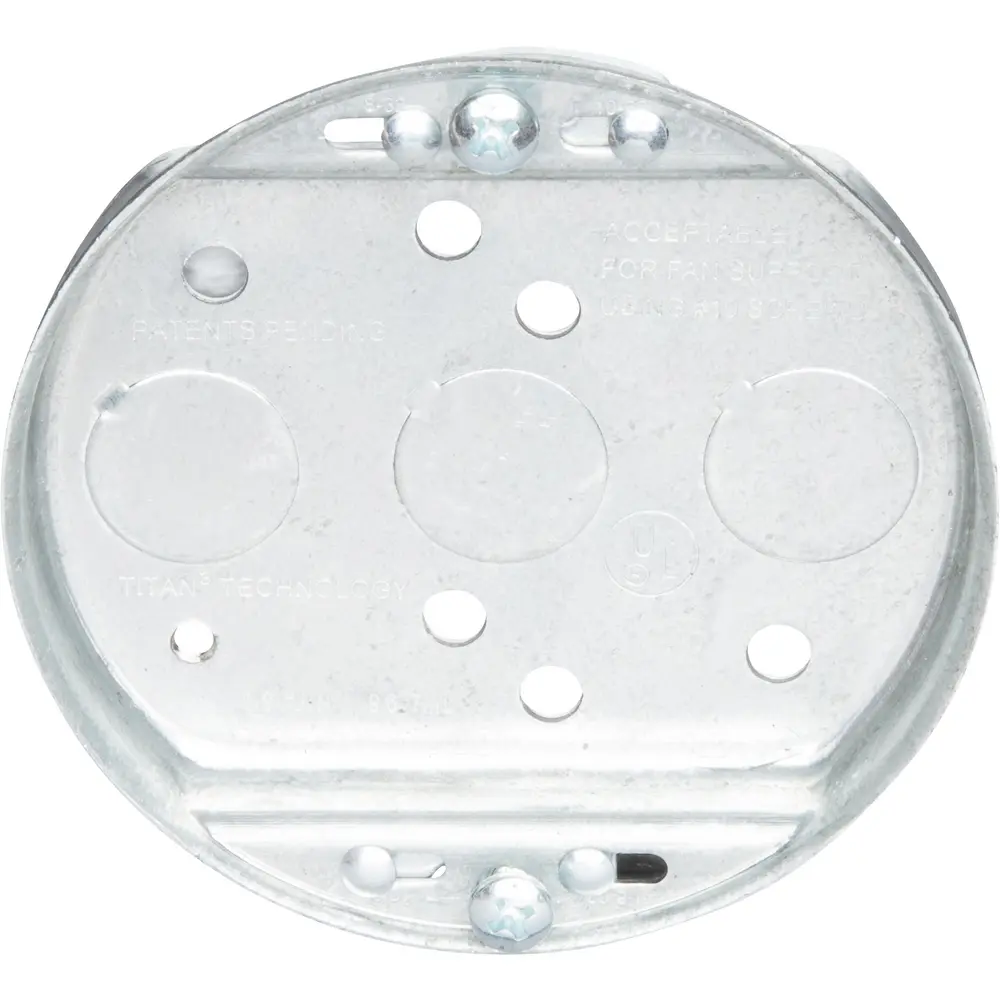 4" Round Fan Support Box, 1/2" Deep, Dry Location Rated