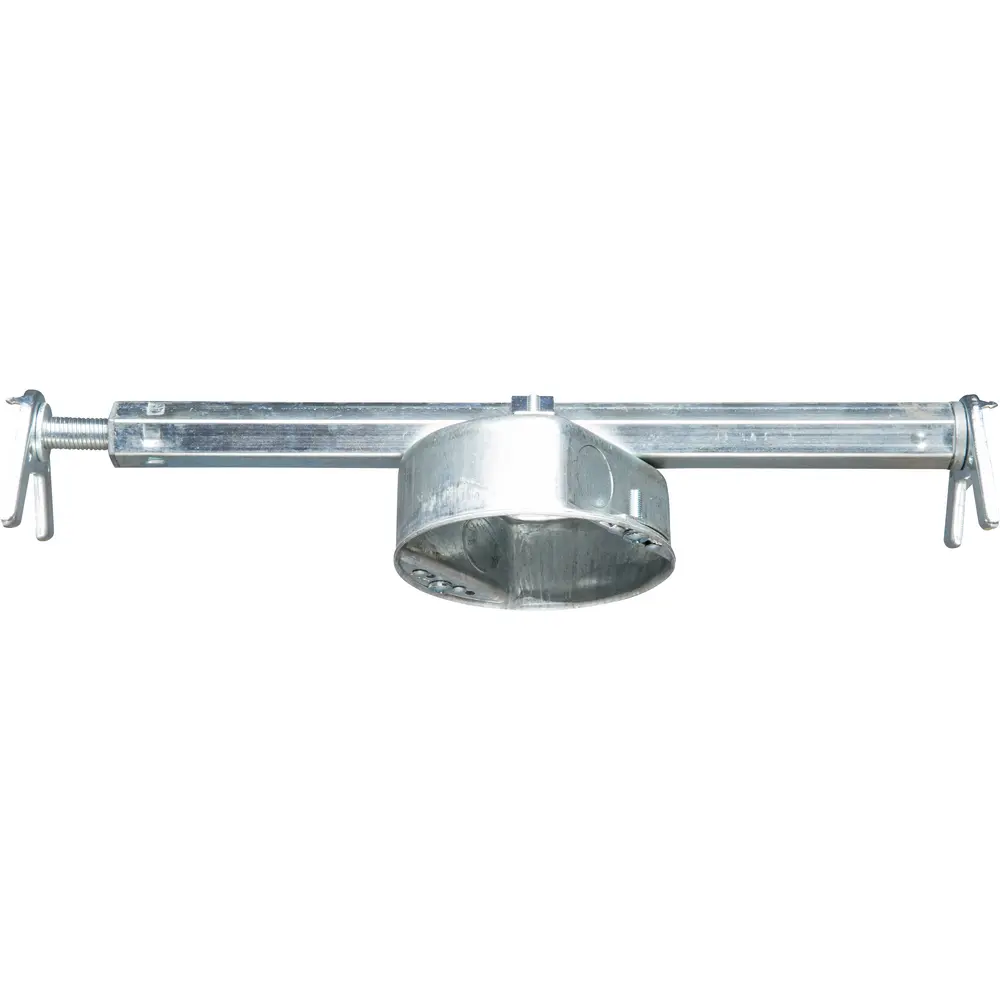 4" Round Fan Support Box w/ Old Work Bar Hanger, 1-1/2" Deep 1 4" Round Fan Support Box w/ Old Work Bar Hanger, 1-1/2" Deep