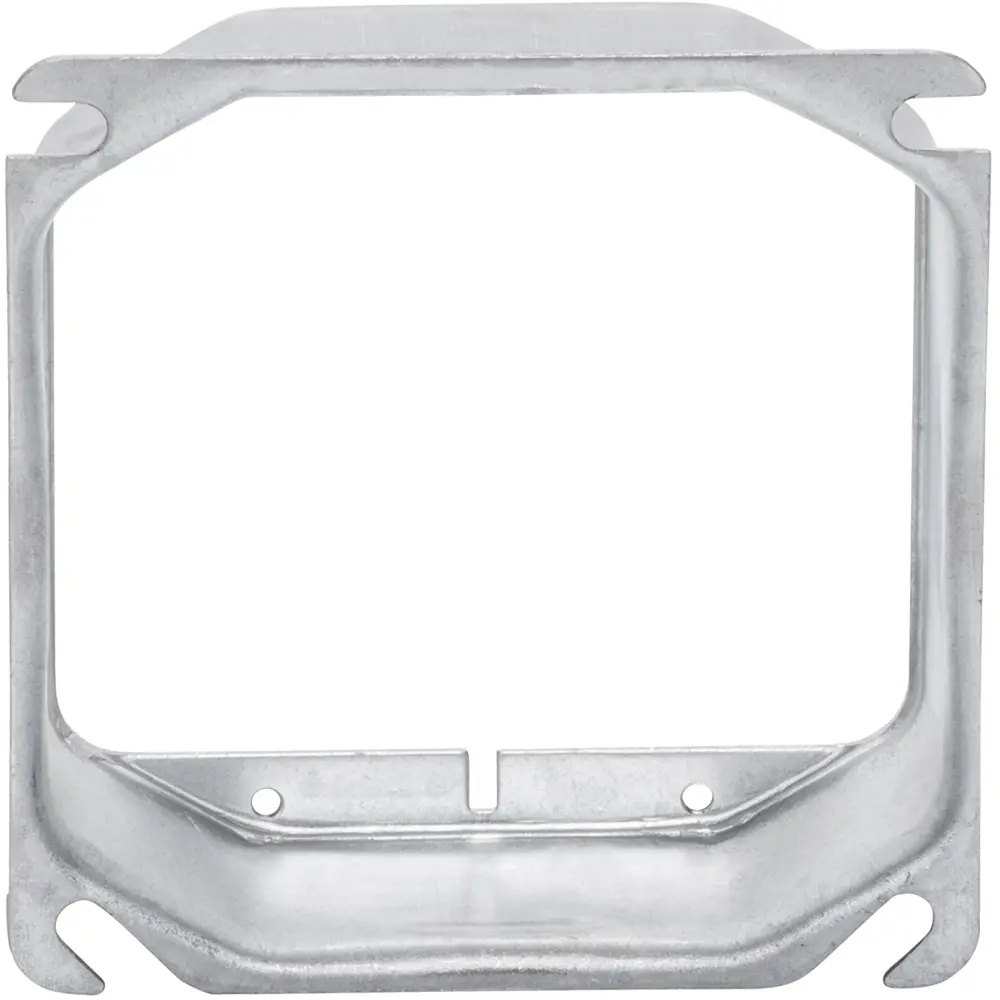 4" Square 2 Gang Device Ring, 1-1/2" Raised, 15.5 Cu. In.
