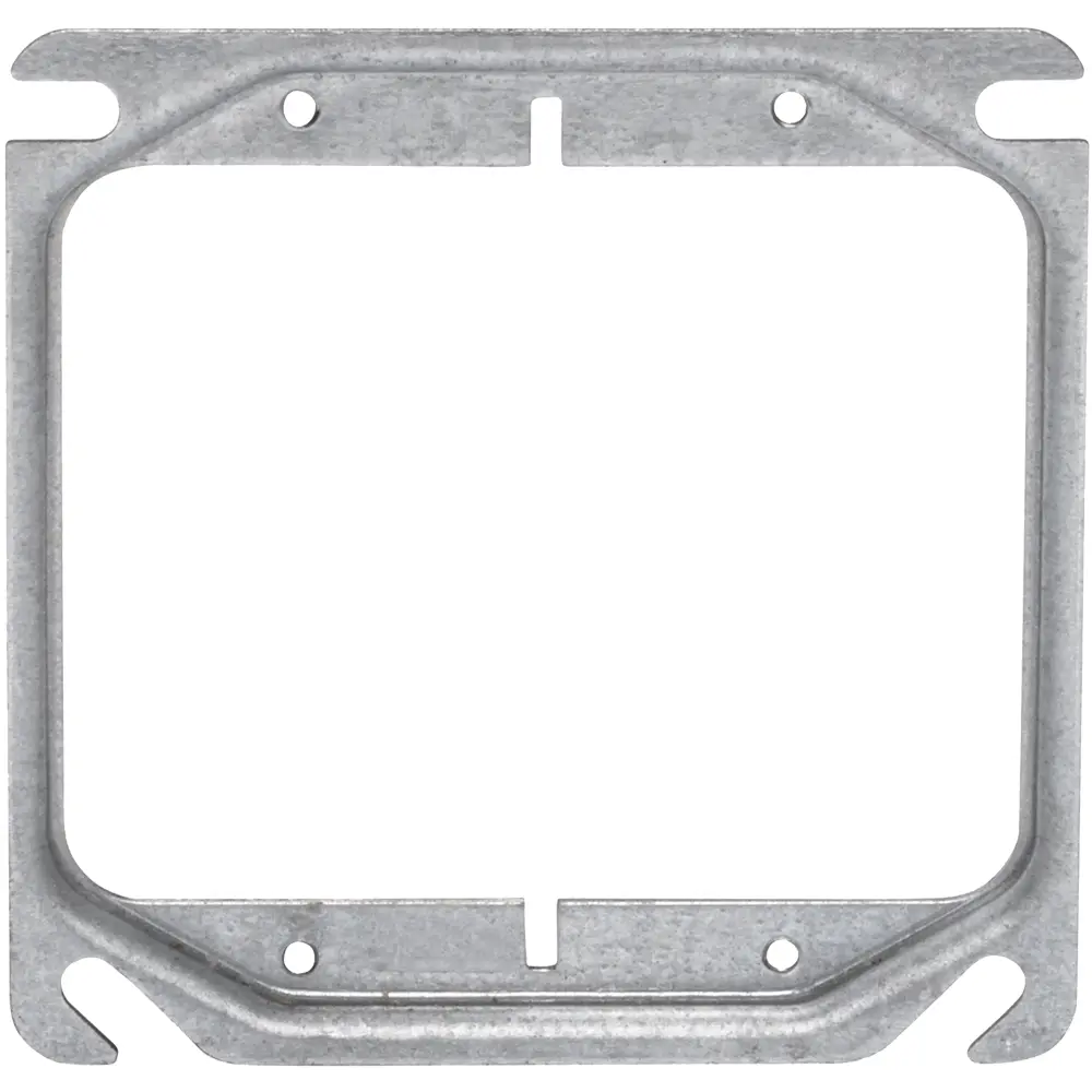 4" Square 2 Gang Device Ring, 1/4" Raised, 3.0 Cu. In.