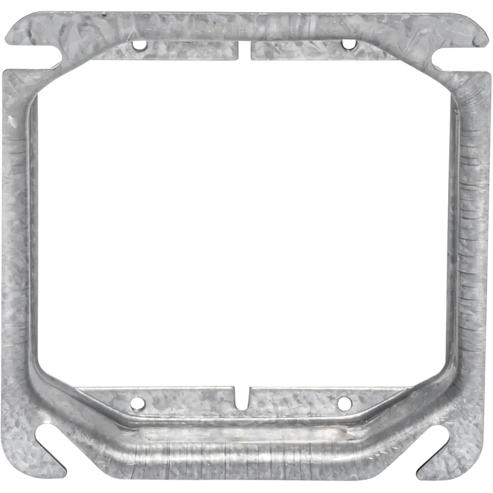 4" Square 2 Gang Device Ring, 3/4" Raised, 8.8 Cu. In.