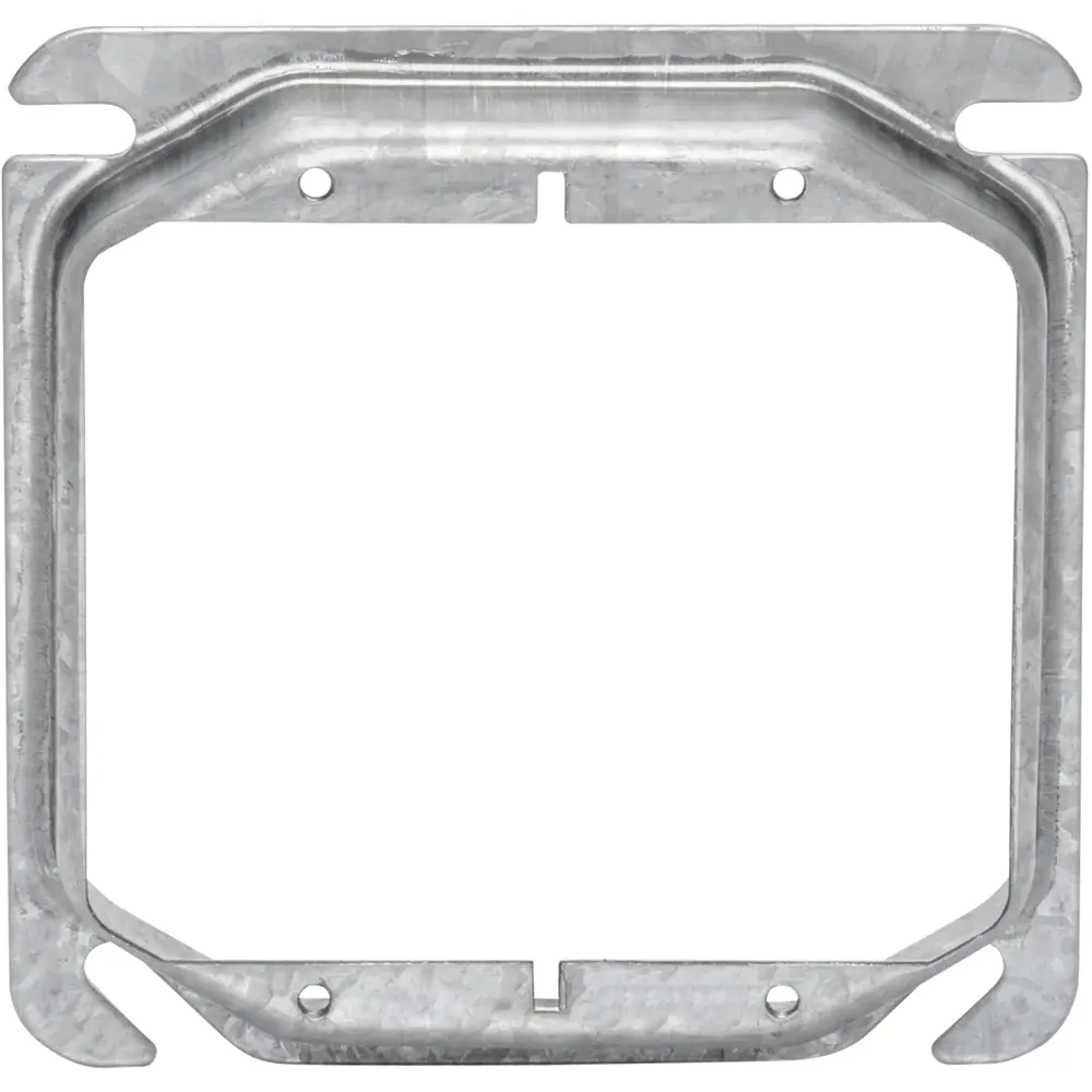 4" Square 2 Gang Device Ring, 3/4" Raised, 8.8 Cu. In.