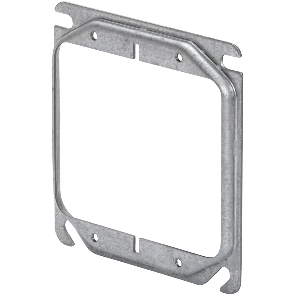 4" Square 2-Gang Device Ring, Flat