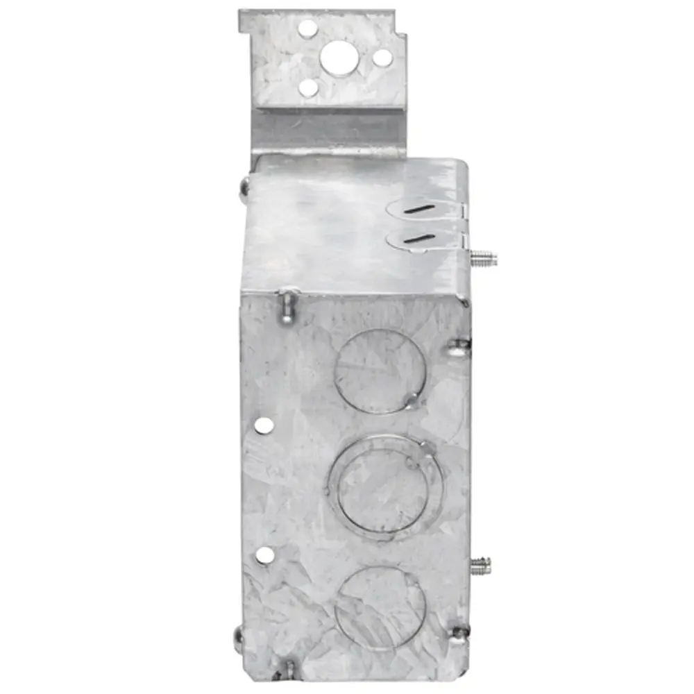 4" Square Box w/ BX/MC Clamps, Flush Bracket, 1/2" KO's, 1-1/2" Deep