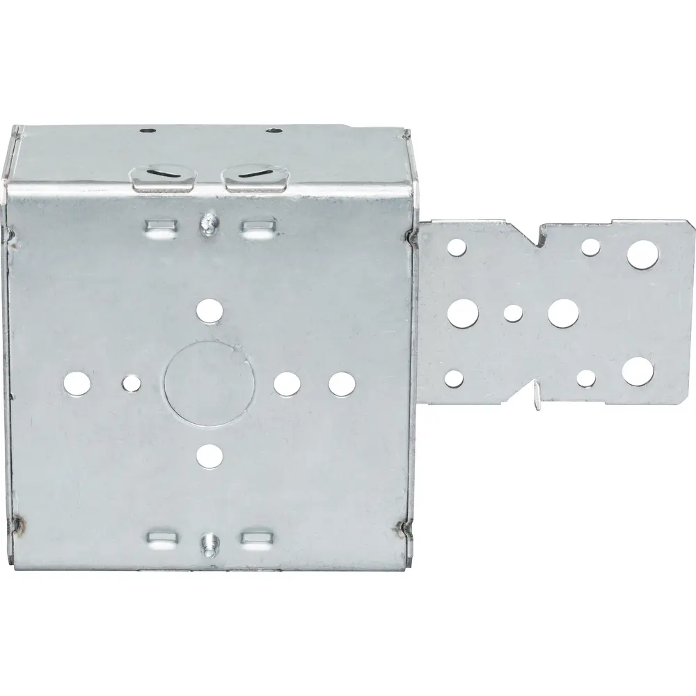 4" Square Box w/ MC Clamps, B Bracket, 1/2" KO's, 2-1/8" Deep