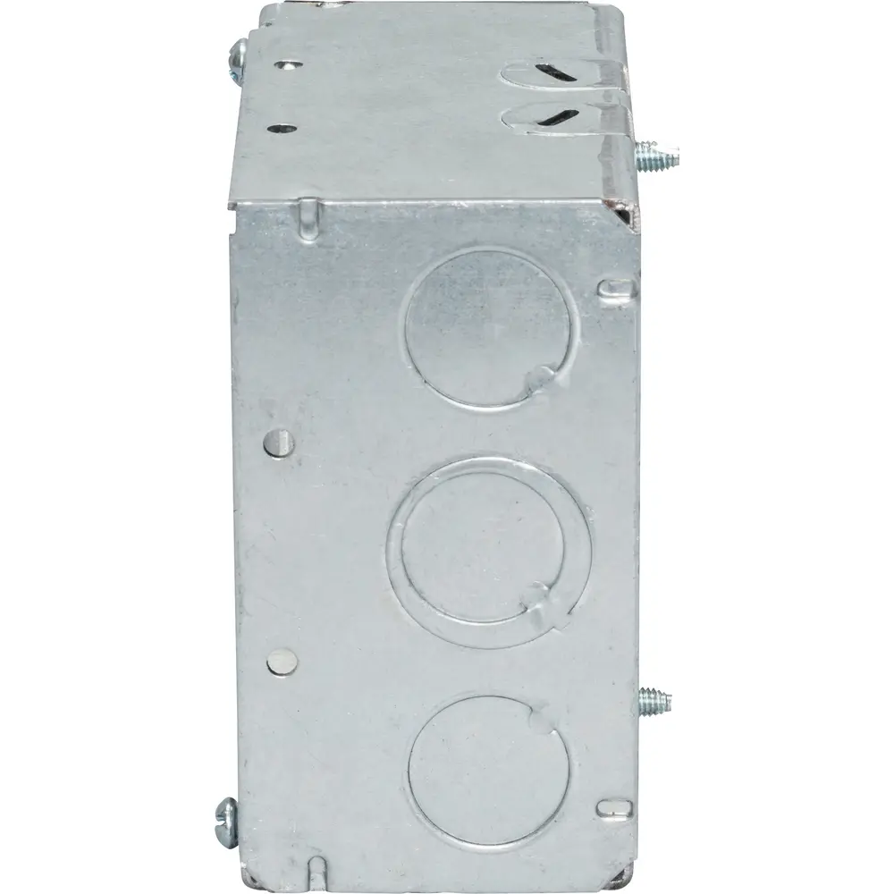 4" Square Box w/ MC Clamps, B Bracket, 1/2" KO's, 2-1/8" Deep 3 4" Square Box w/ MC Clamps, B Bracket, 1/2" KO's, 2-1/8" Deep