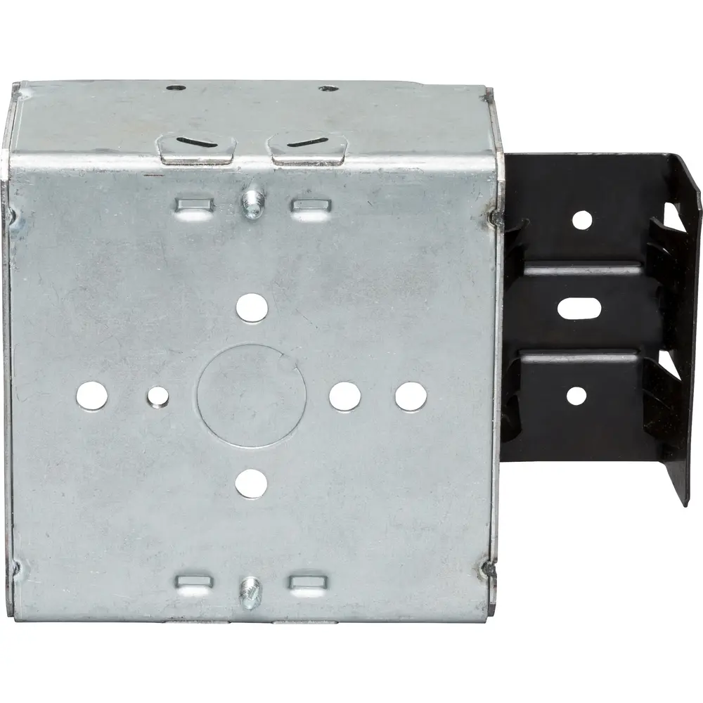 4" Square Box w/ MC Clamps, Metal Stud Bracket, 1/2" KO's, 2-1/8" Deep