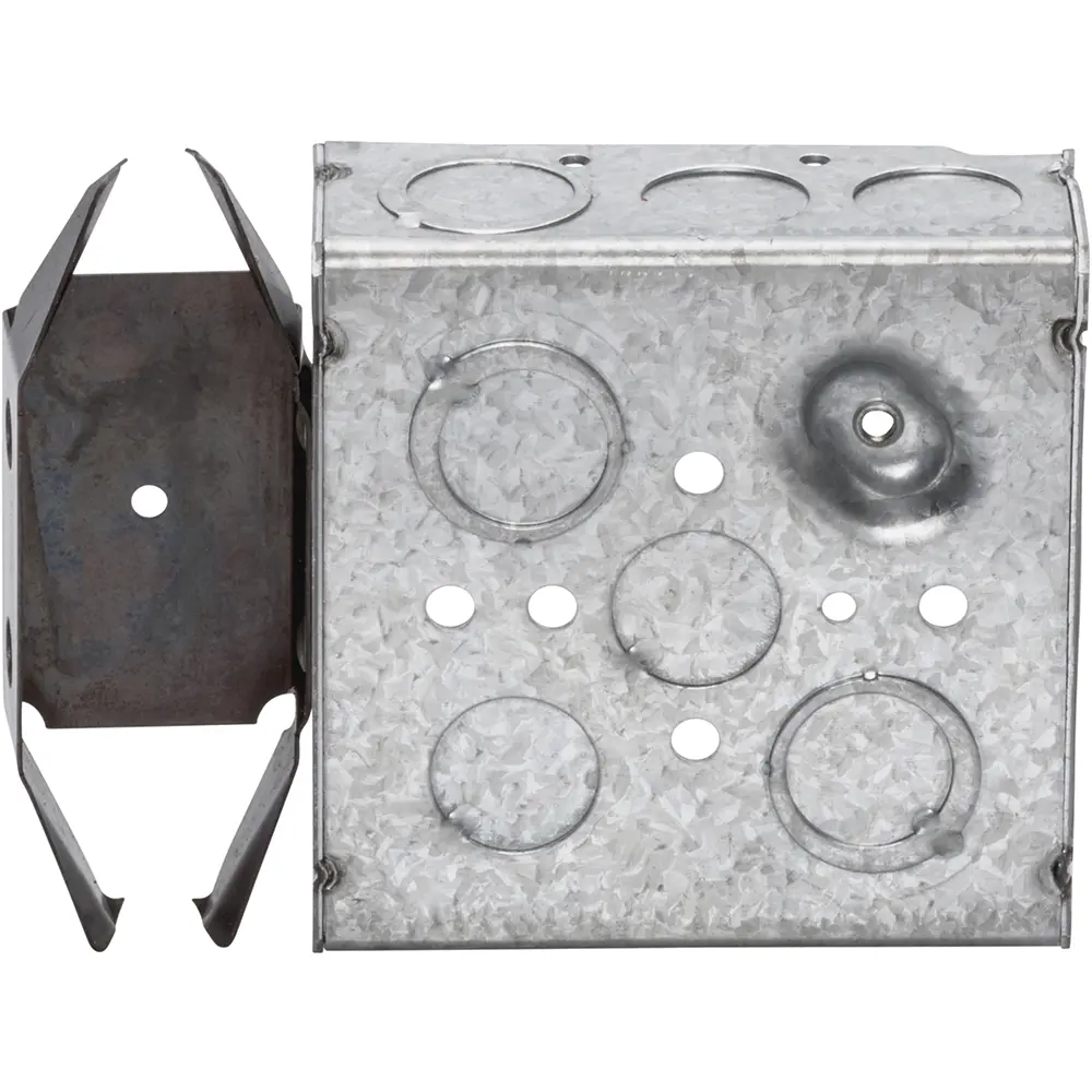 4" Square Box w/ MKO, Metal Stud Bracket, 1/2" MKO's, 1-1/2" Deep