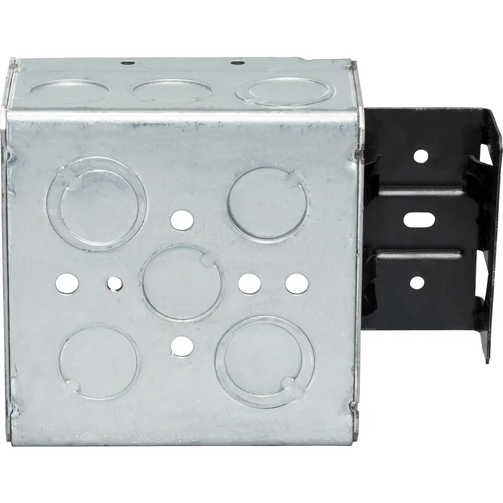 4" Square Box w/ MKO, Metal Stud Bracket, 1/2" MKO's, 2-1/8" Deep
