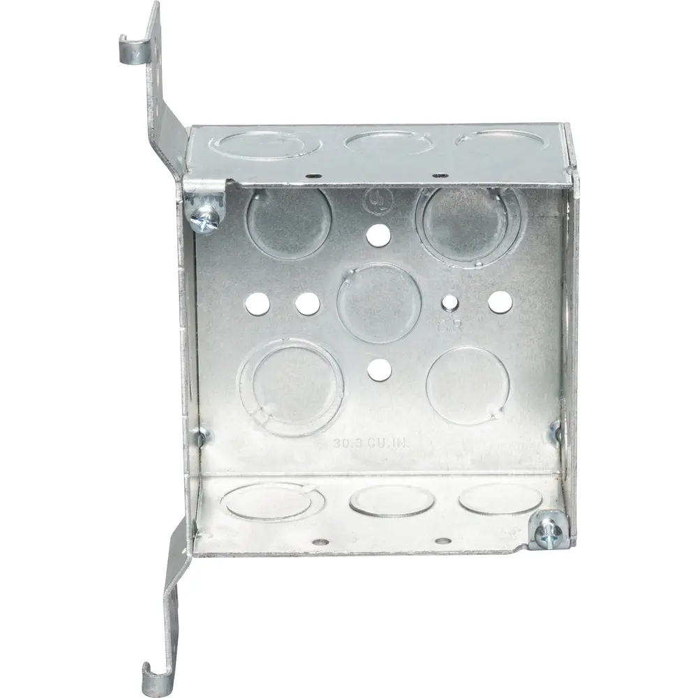 4" Square Box w/ MKO, Wood Stud Bracket, 1/2" MKO's, 2-1/8" Deep
