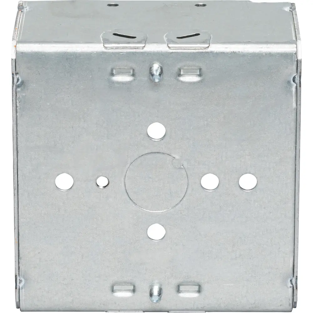 4" Square Box w/ Non-Metallic Clamps, 1/2" KO's, 2-1/8" Deep