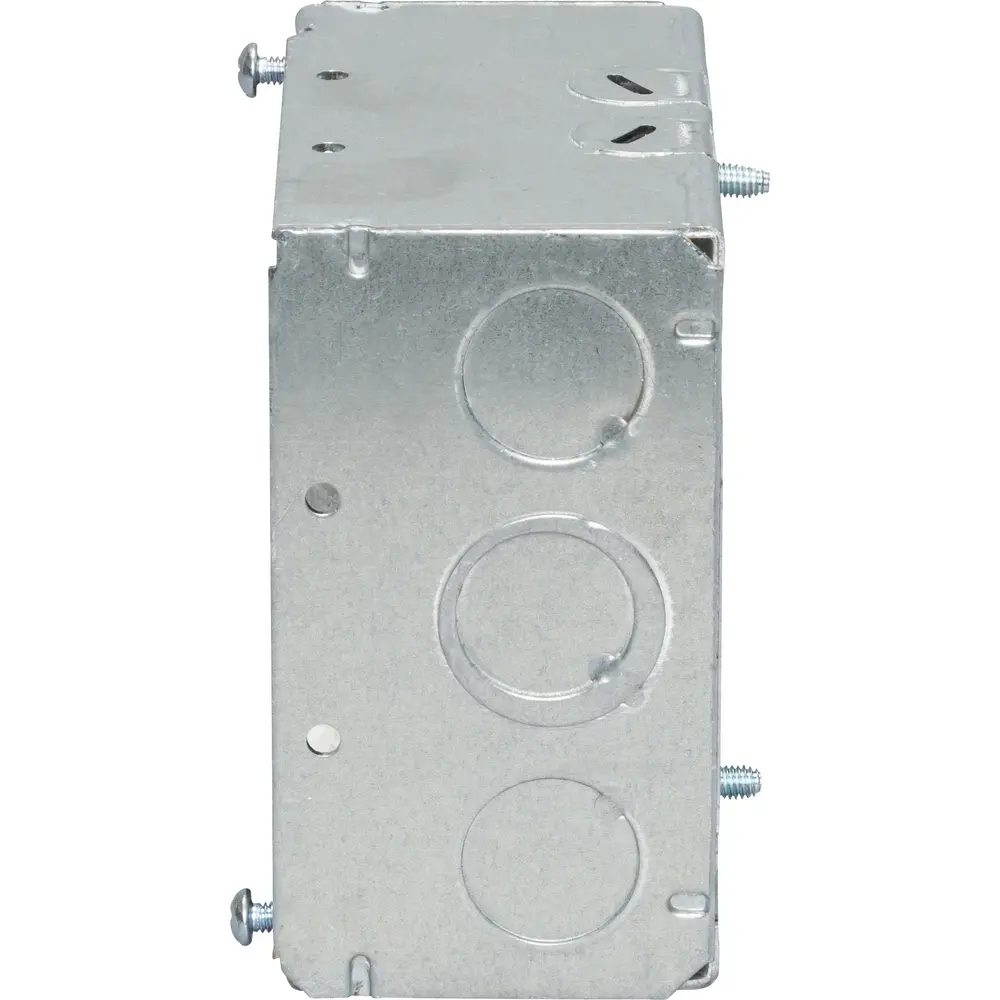 4" Square Box w/ Non-Metallic Clamps, 1/2" KO's, 2-1/8" Deep