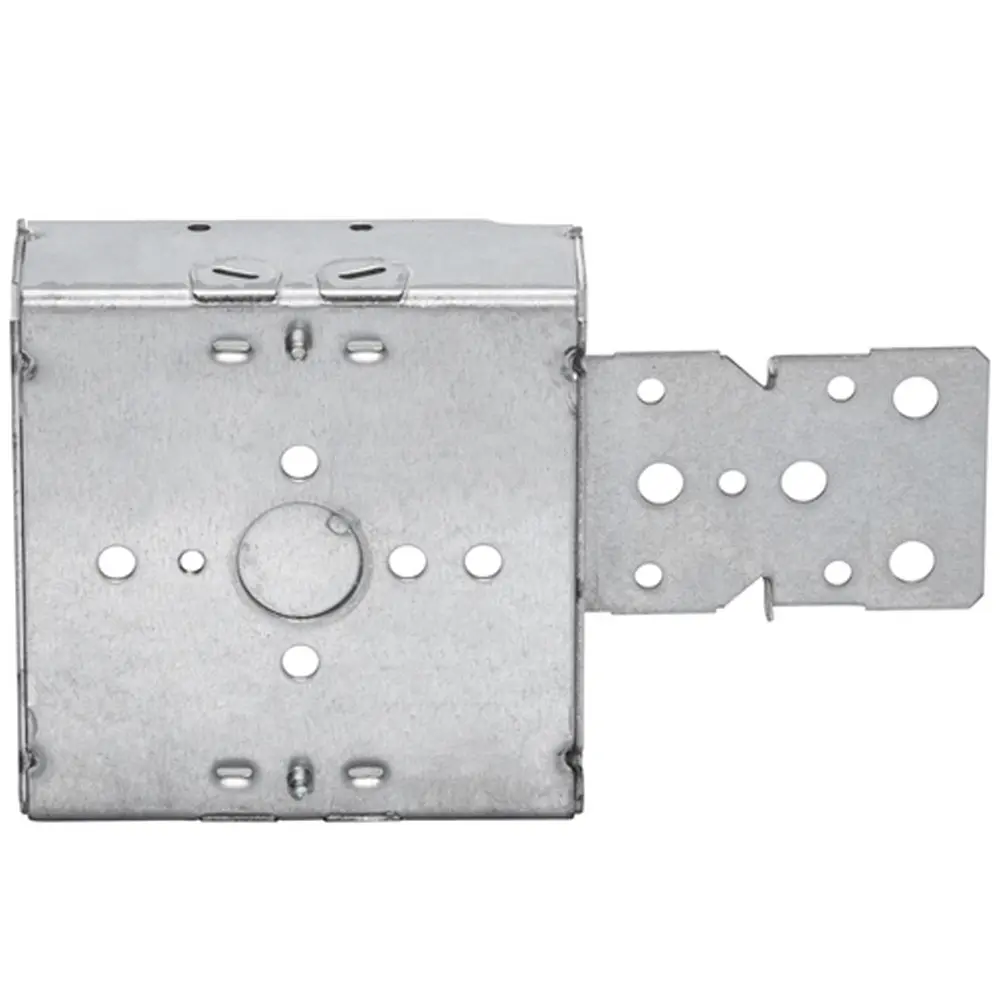 4" Square Box w/ Non-Metallic Clamps, B Bracket, 1/2" KO's, 2-1/8" Deep