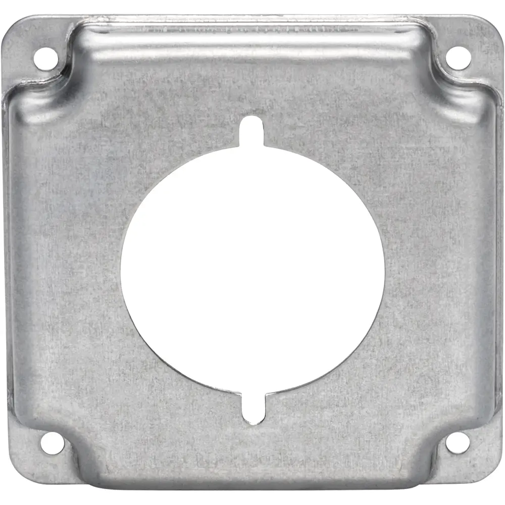 4" Square Industrial Cover w/ Crushed Corners, 2.155" Power Outlet, 40 - 50A 1 4" Square Industrial Cover w/ Crushed Corners, 2.155" Power Outlet, 40 - 50A