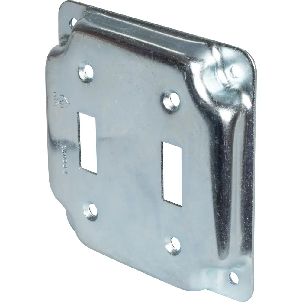 4" Square Industrial Cover w/ Crushed Corners, 2 Toggle Switches 2 4" Square Industrial Cover w/ Crushed Corners, 2 Toggle Switches