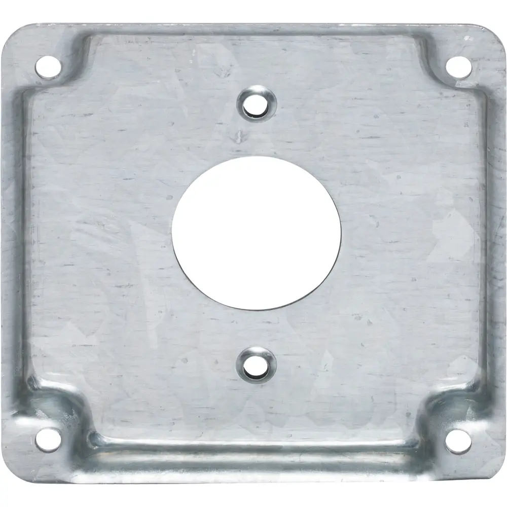 4" Square Industrial Cover w/ Crushed Corners, Single Receptacle