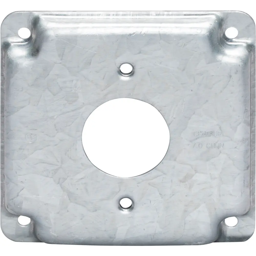 4" Square Industrial Cover w/ Crushed Corners, Single Receptacle