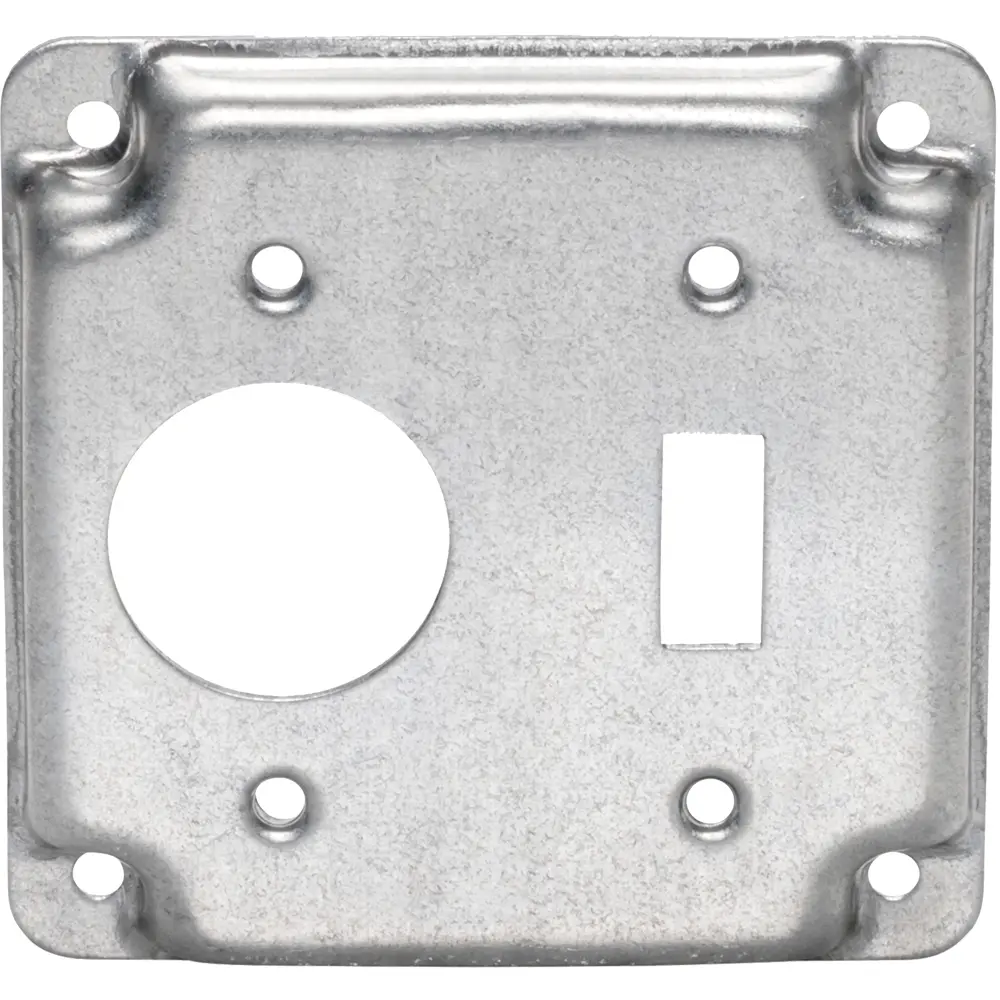 4" Square Industrial Cover w/ Crushed Corners Toggle/Single Receptacle 1 4" Square Industrial Cover w/ Crushed Corners Toggle/Single Receptacle