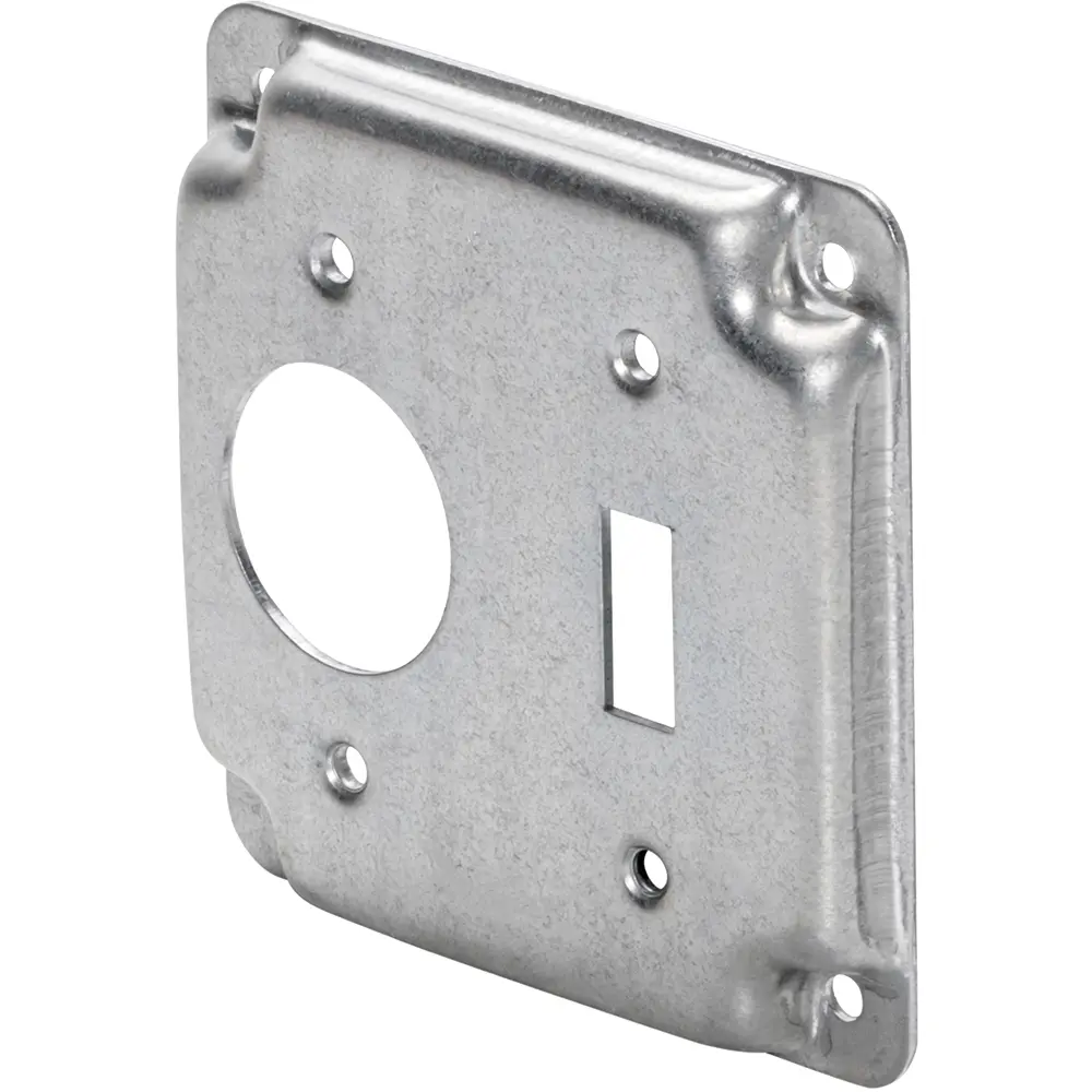 4" Square Industrial Cover w/ Crushed Corners Toggle/Single Receptacle 2 4" Square Industrial Cover w/ Crushed Corners Toggle/Single Receptacle
