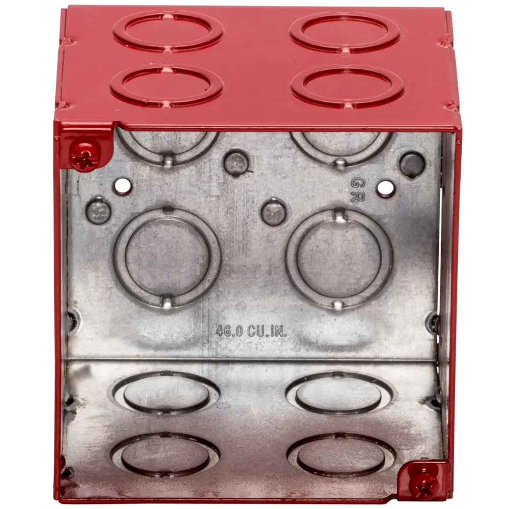 4" Square Red Fire Alarm Box, 3-1/2" Deep 2 4" Square Red Fire Alarm Box, 3-1/2" Deep