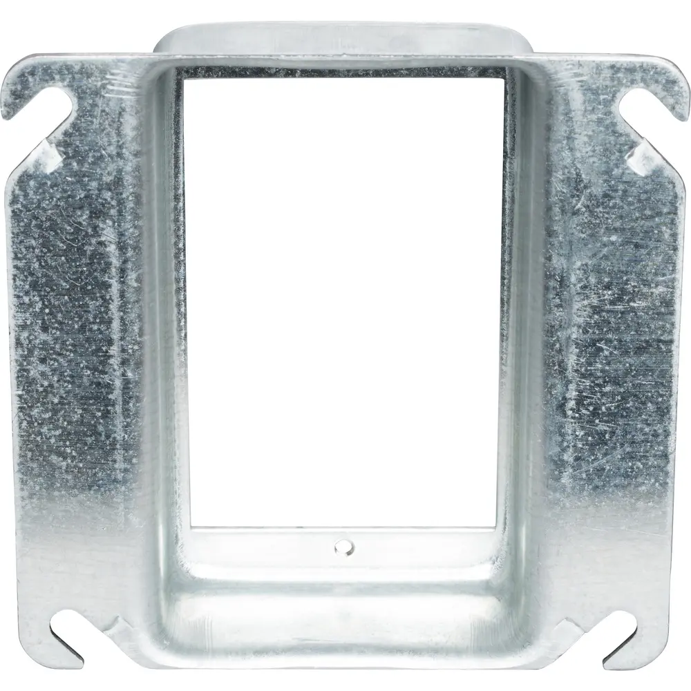 4" Square Single-Gang Device Ring, 1" Raised, 7.5 Cu. In.