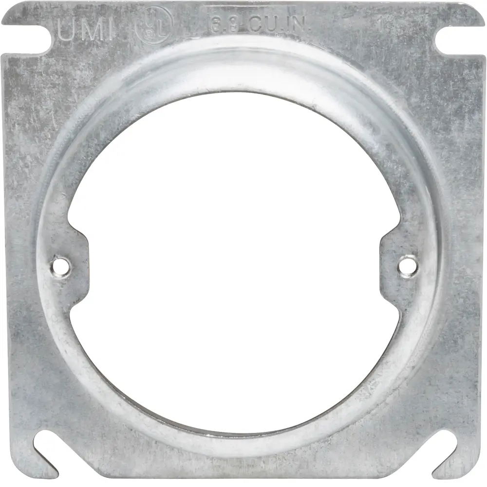4" Square to Round Cover, 1" Raised, Open, Ears (2) 3/4" O.C.