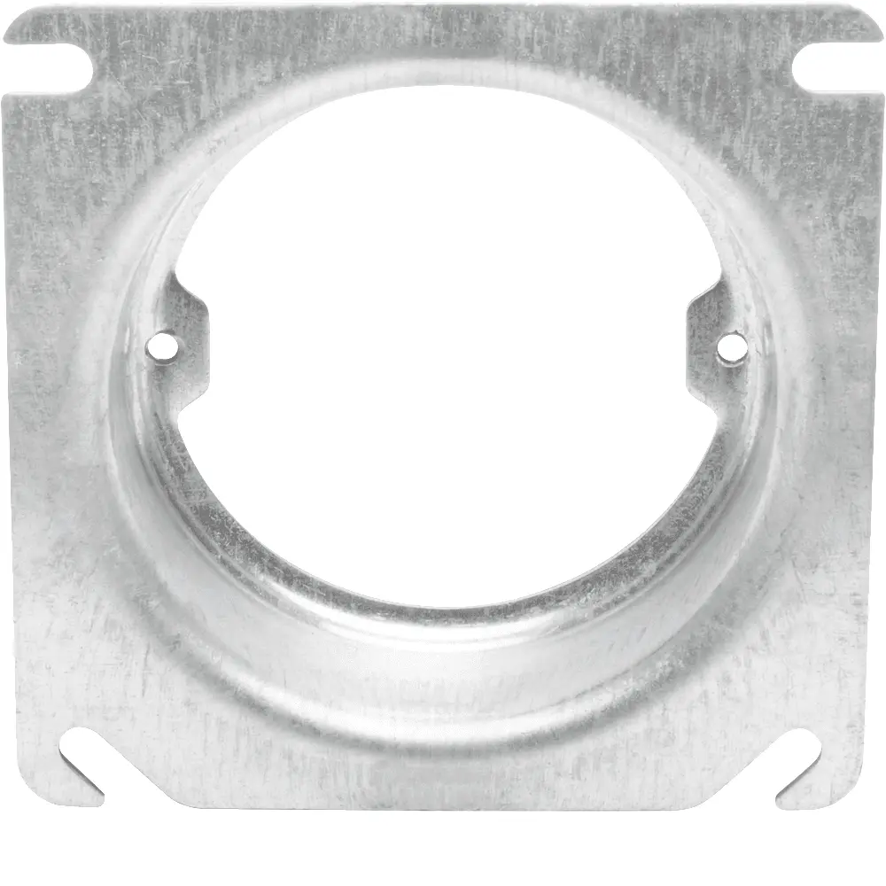 4" Square to Round Cover, 1" Raised, Open, Ears (2) 3/4" O.C.