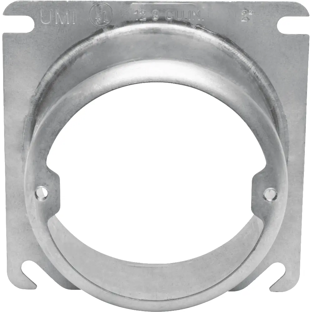 4" Square To Round Cover, 2" Raised, Open, Ears (2) 3/4" O.C. 1 4" Square To Round Cover, 2" Raised, Open, Ears (2) 3/4" O.C.