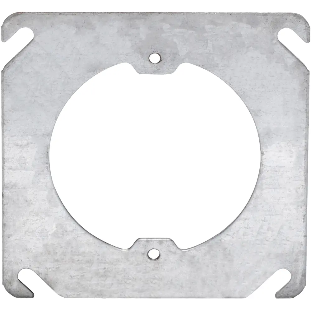 4 Square to Round Flat Cover, Open, Ears (2) 3/4" O.C.