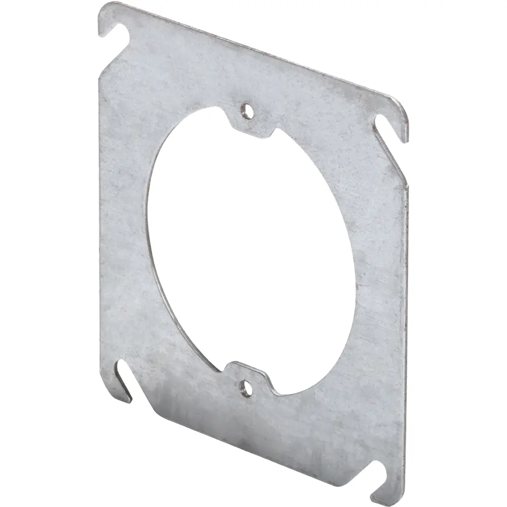 4 Square to Round Flat Cover, Open, Ears (2) 3/4" O.C.