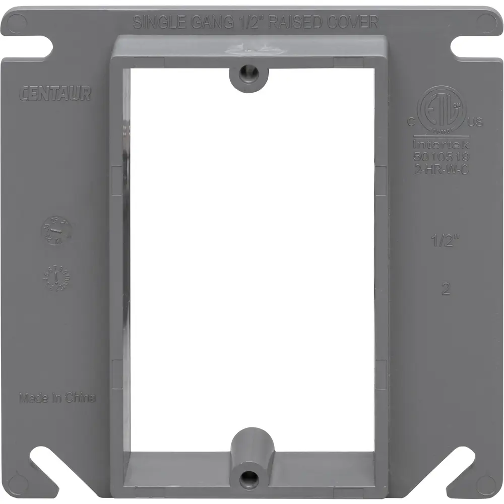 4" x 4" Single-Gang Outlet Box, 1/2" Raised