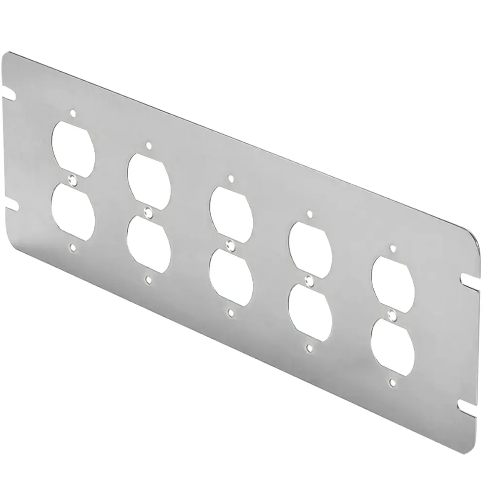 5-Gang Steel Flat Duplex Receptacle Cover